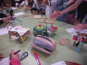 Robots construidos por los alumnos/as de 1º de ESO